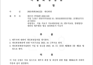 남편의 사업 실패와 사기 등으로 발생한 채무로