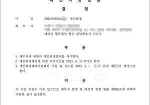 카드대출과 담보대출로 인한 채무로 인한 개인회