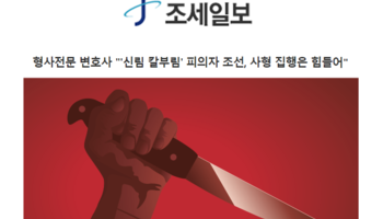 형사전문 변호사 "'신림 칼부림' 피의자 조선, 사형 집행은 힘들어"